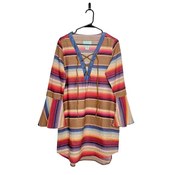 Tasha Polizzi Colt 44 Tunic Shirt Dress Serape Western Boho Rodeo Womens M - Picture 1 of 7